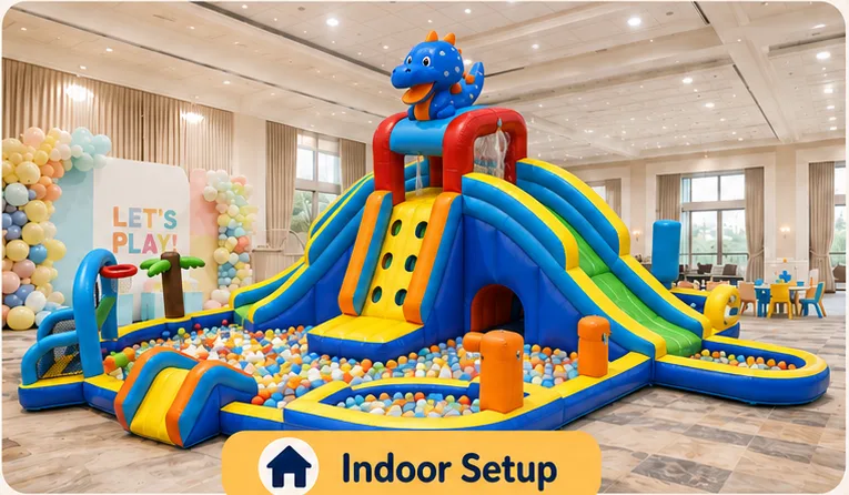 Dino Splash indoor ball-pit setup